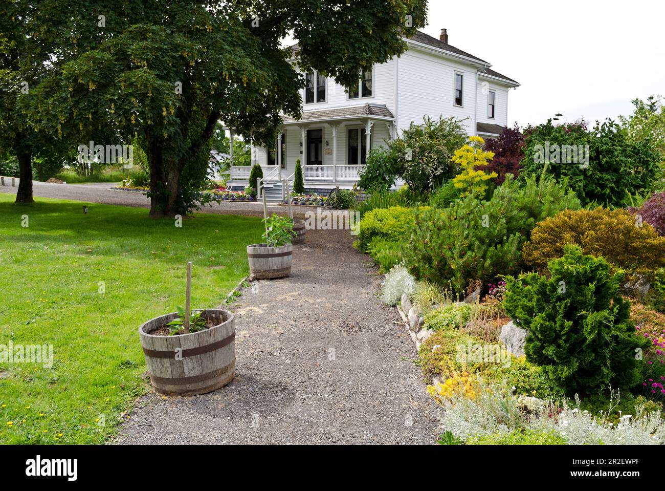Gardens and home at London Heritage Farm in Richmond, BC, Canada Stock Photo Alamy