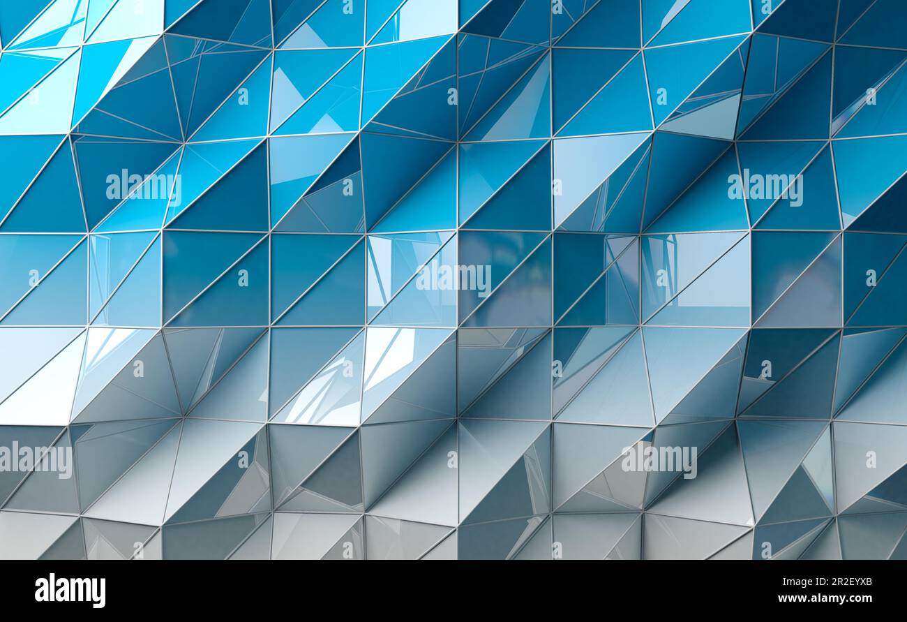 Abstract background of geometric shapes and lines in blue tone.3d ...