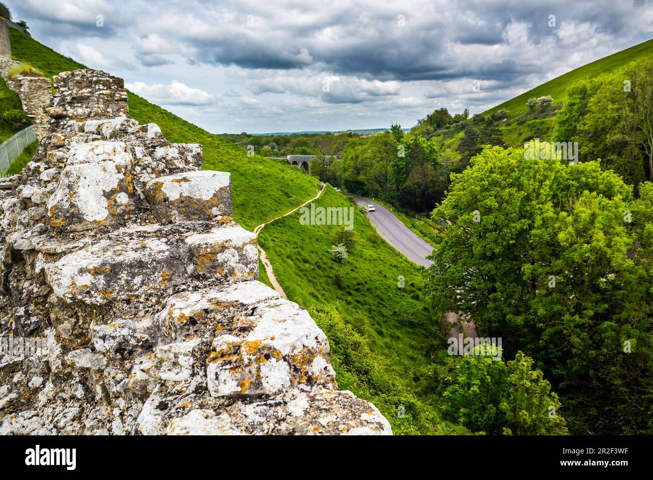 Corfe Castle. A medieval fortress Stock Photo - Alamy