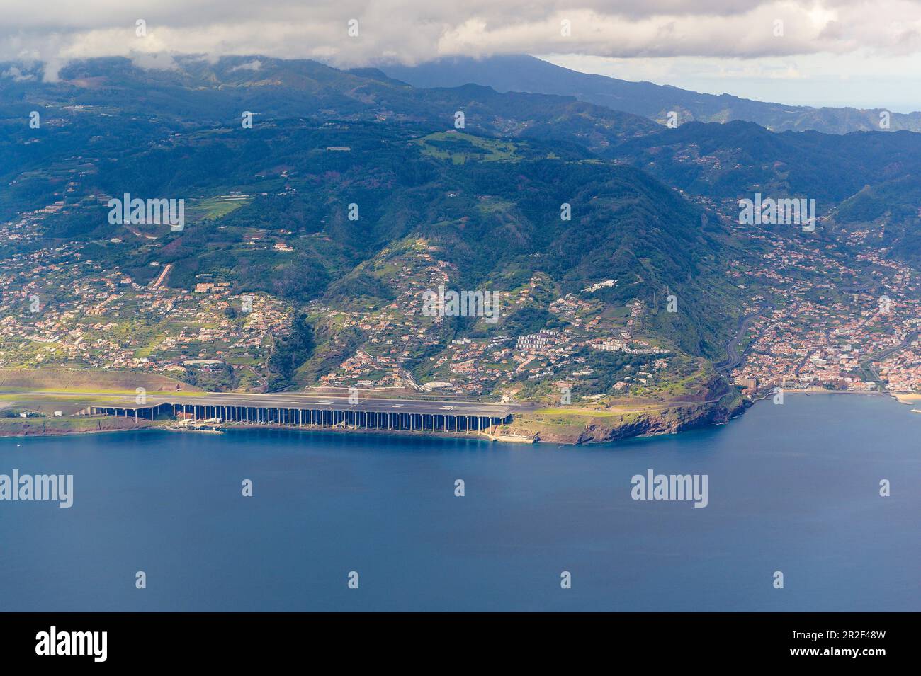 Spectacular Funchal airport on Madeira island, Portugal Stock Photo