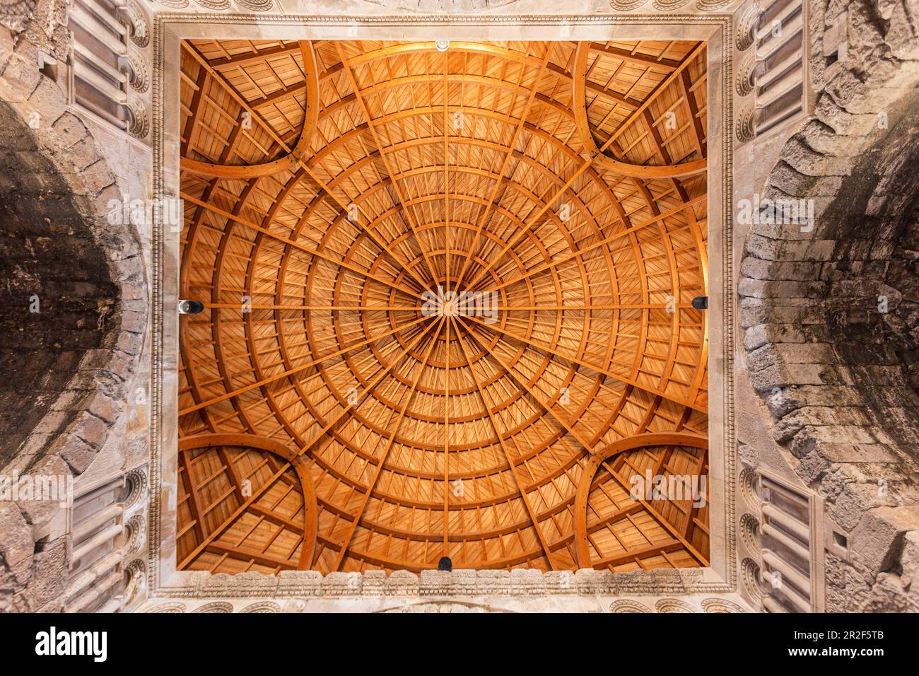 The roof of the Umayyad Palace in Amman, Jordan Stock Photo