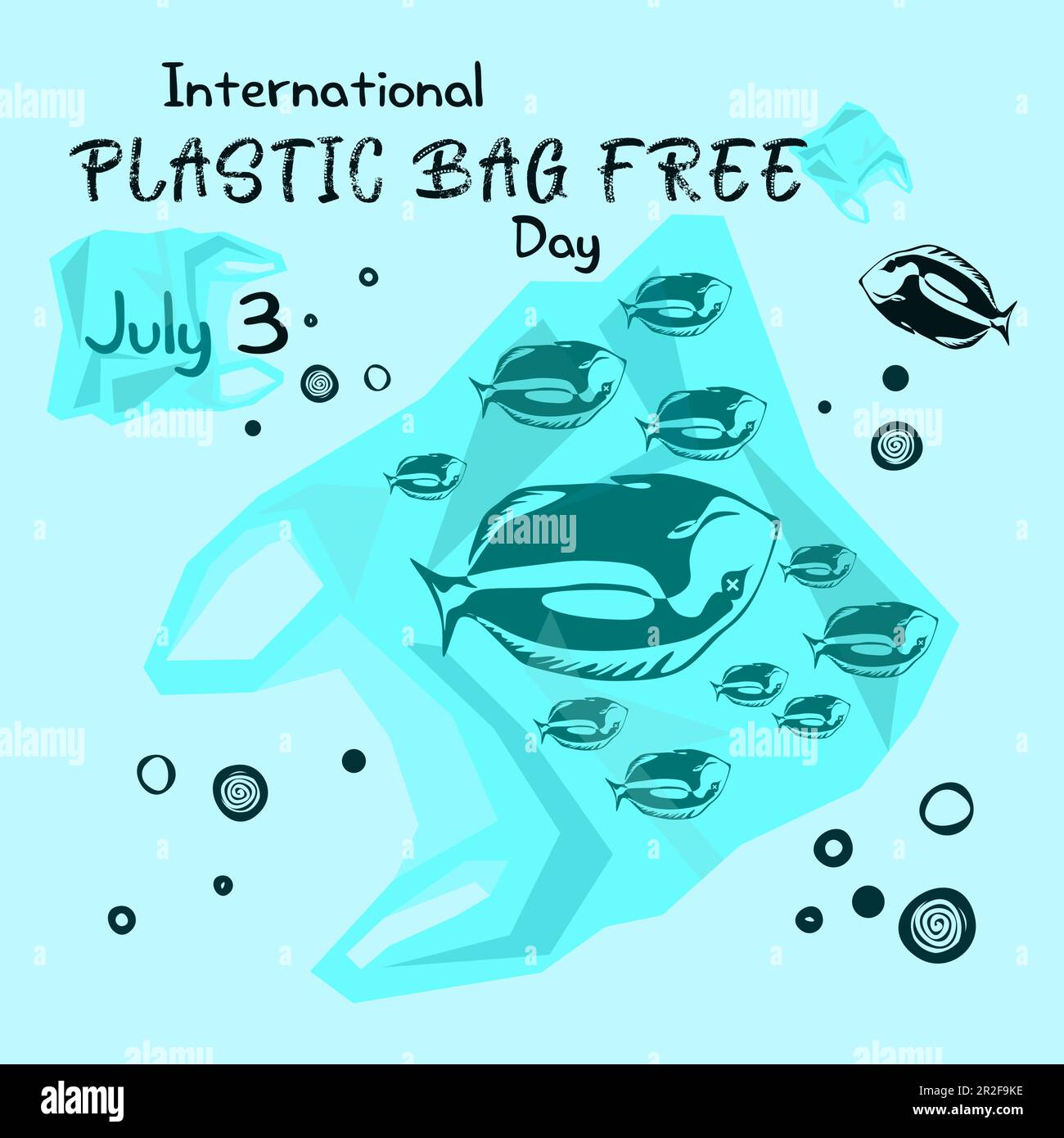 International plastic bag free day. Say no to plastic. Save the ocean