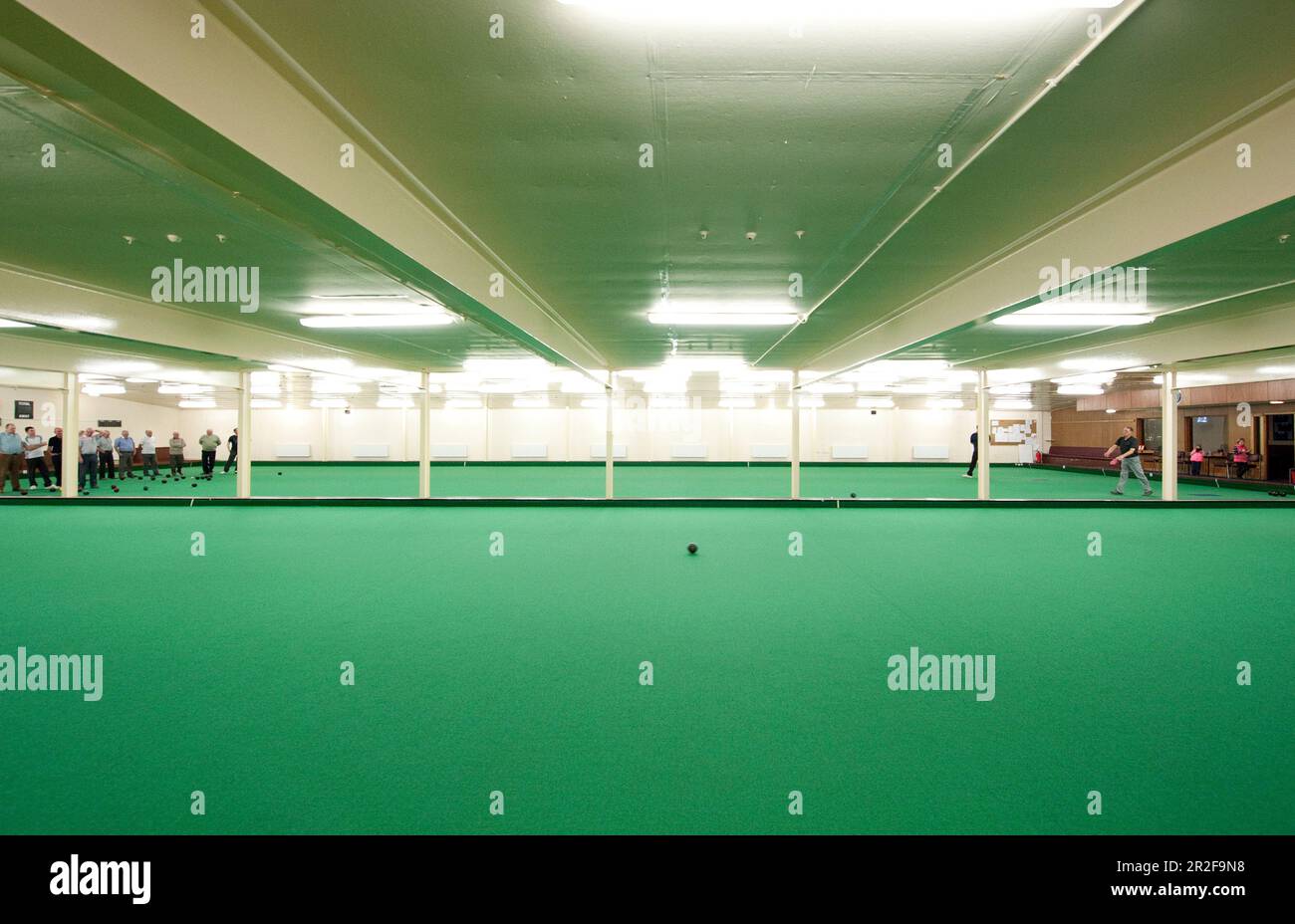 Ayr Indoor lawn bowling Green in Scotland Stock Photo