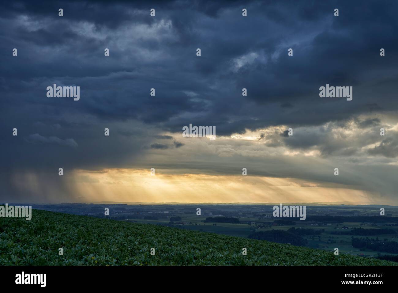 Storm front over Upper Austria, Austria. Stock Photo