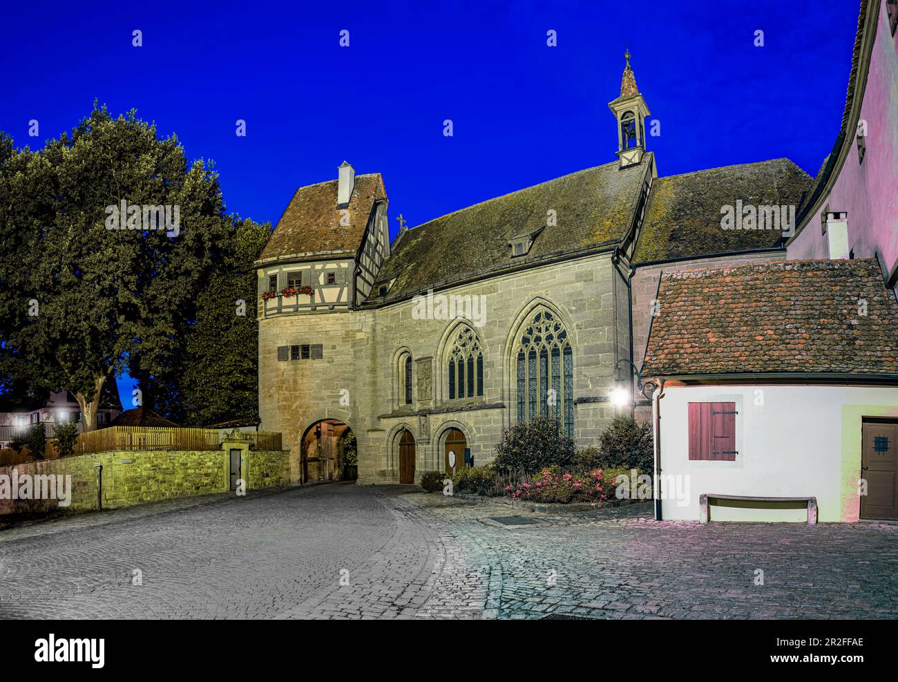 St. Wolfgang Church at the Klingentor in Rothenburg ob der Tauber, Bavaria, Germany Stock Photo