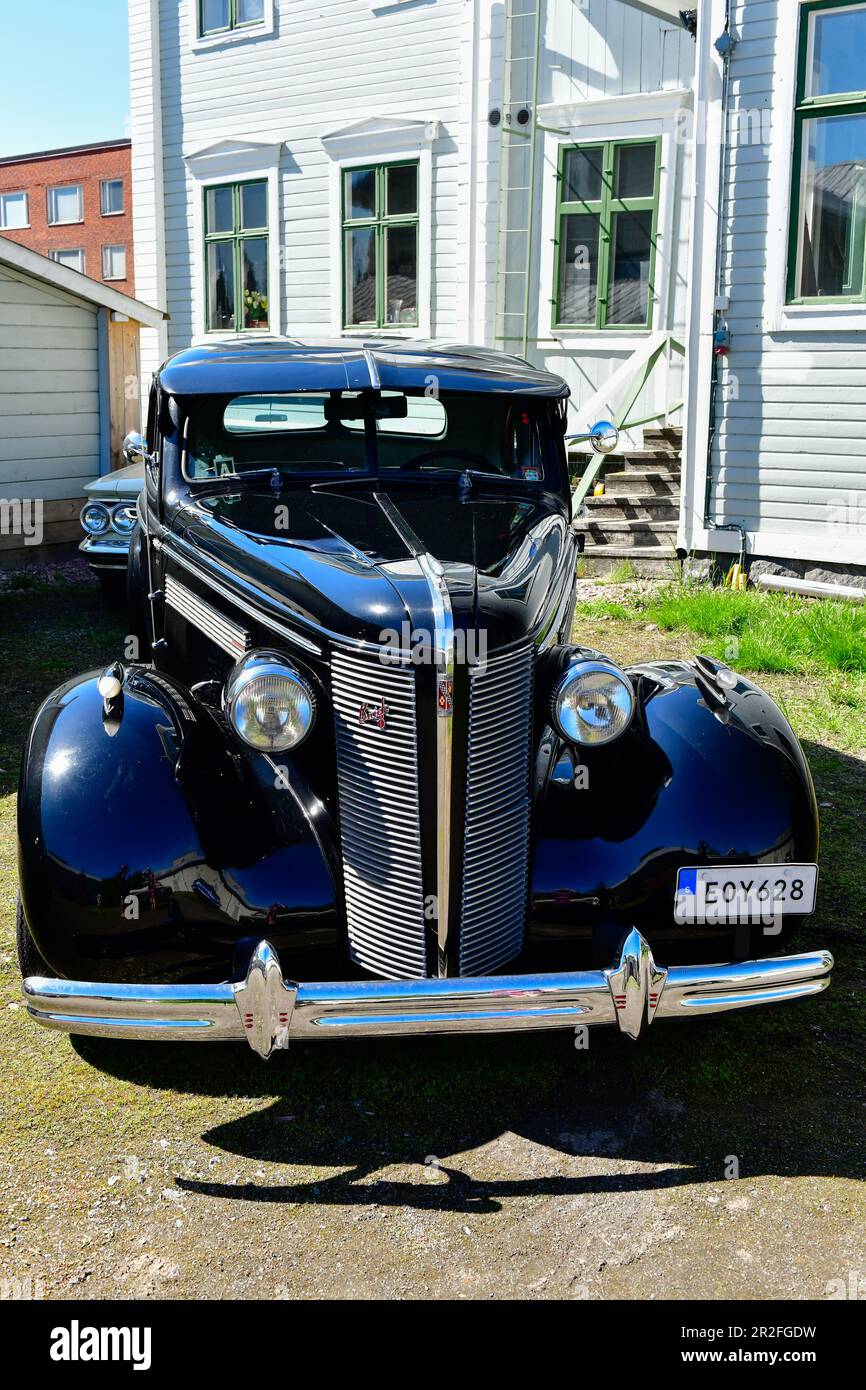 Old Buick gangster limousine, vintage car, Haparanda, Norrbottens Län, Sweden Stock Photo