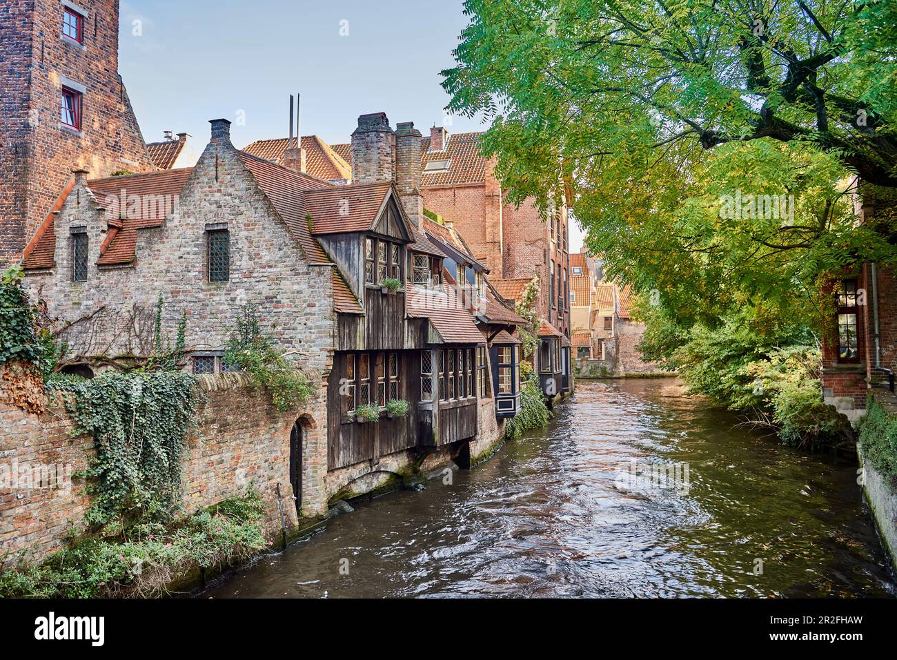 View from the Steenstraat Quarter to the Hotel Bonifacius, Bruges, Belgium Stock Photo