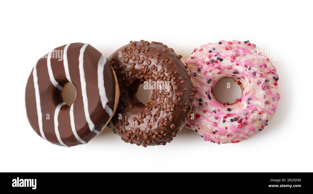 Donuts isolated on white background Stock Photo - Alamy