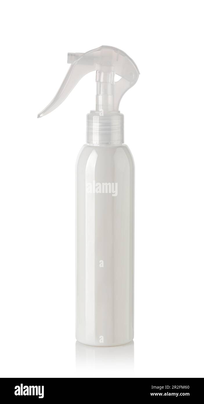 Plastic spray bottles isolated on white background Stock Photo - Alamy