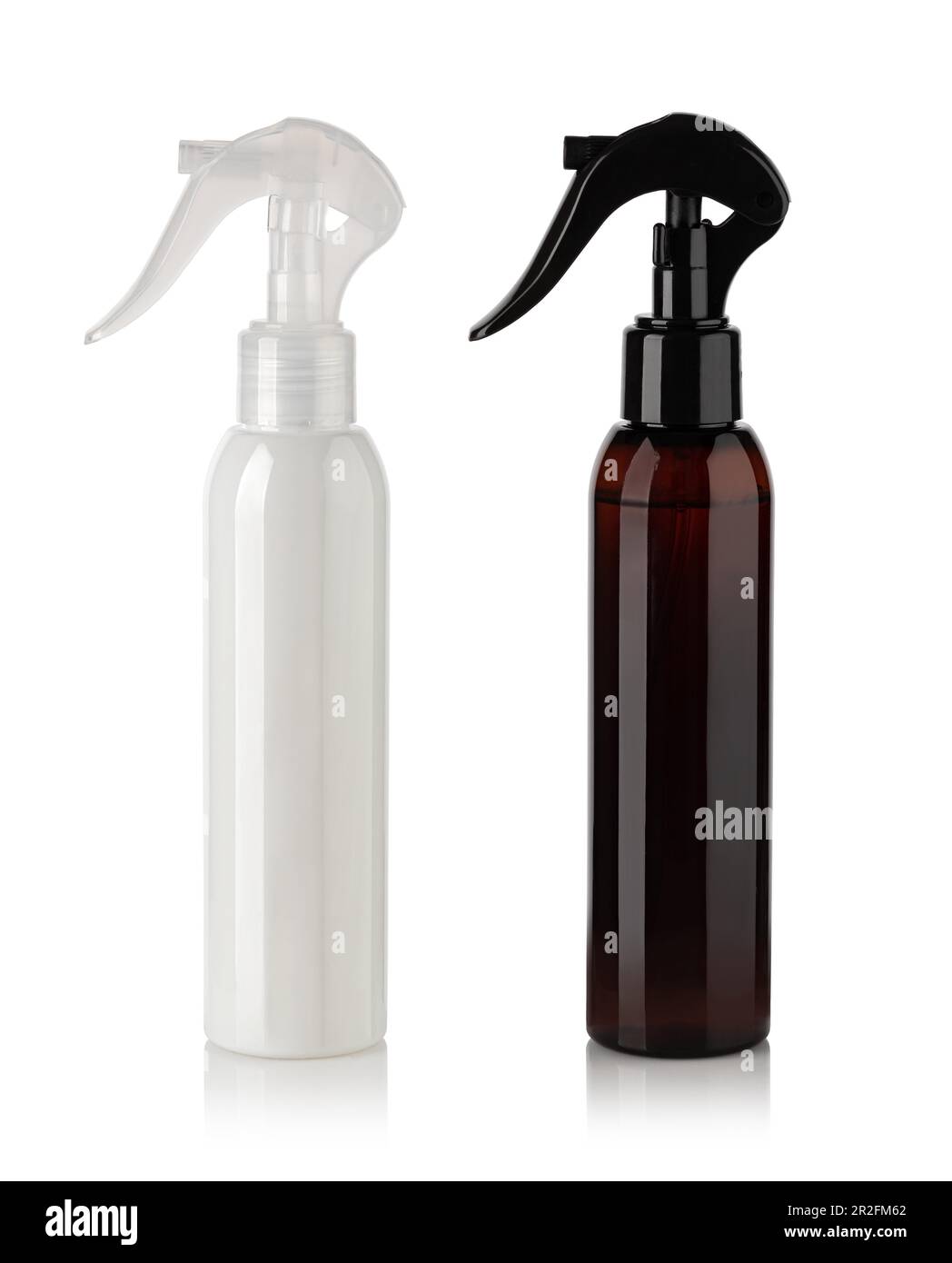 Plastic spray bottles isolated on white background Stock Photo - Alamy
