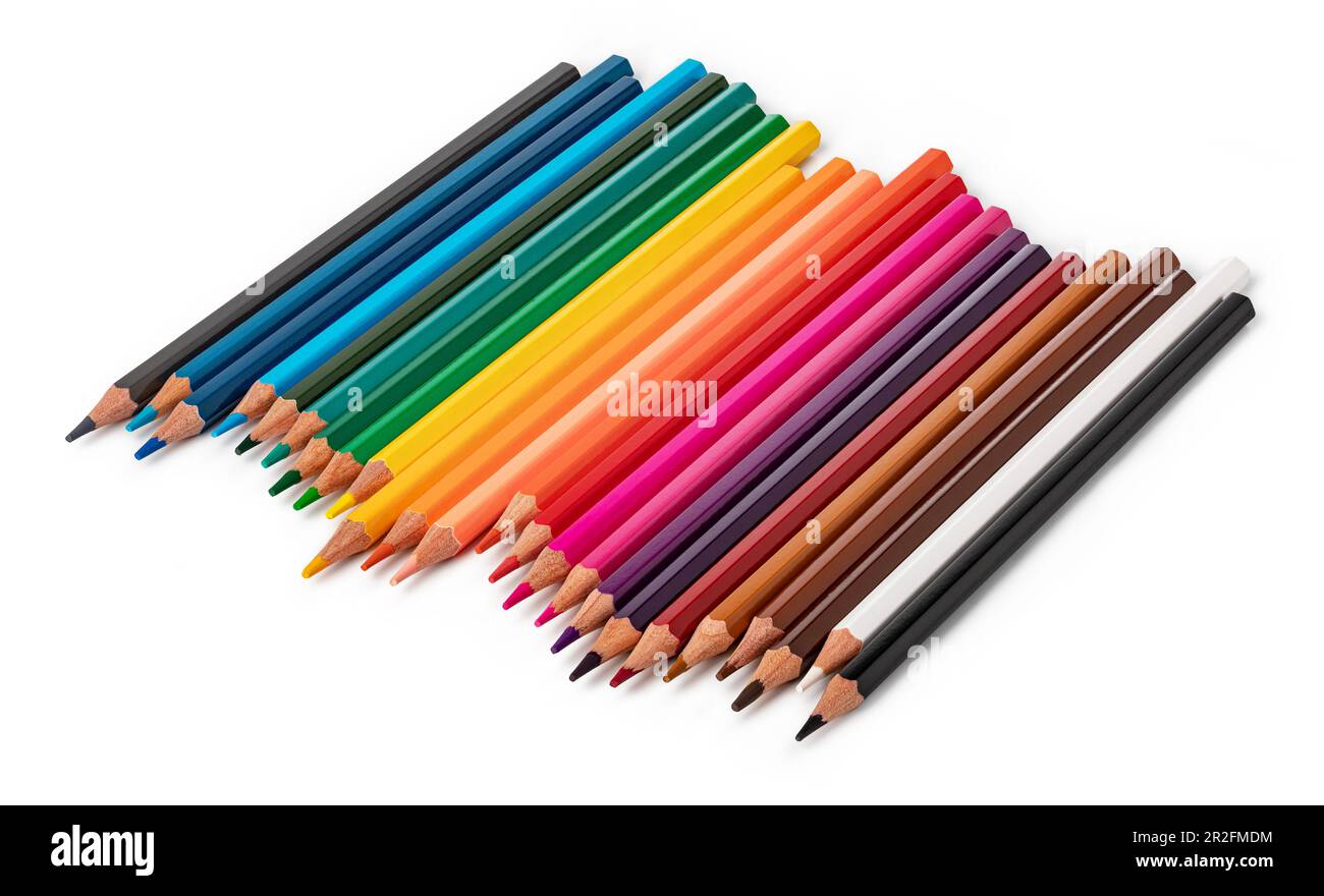 Color pencils isolated on white background Stock Photo - Alamy