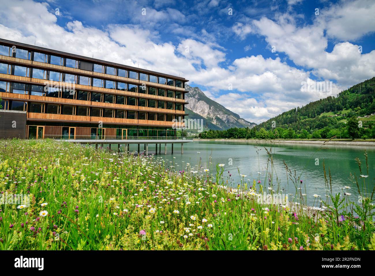 Power plant center Illwerke near Vandans, architect: Hermann Kaufmann, Montafon, Vorarlberg, Austria Stock Photo