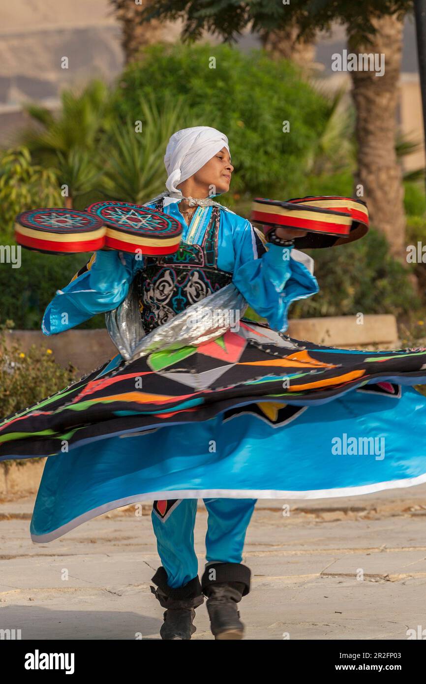 Whirling Dervish performance at the Citadel, Cairo, Egypt Stock Photo ...