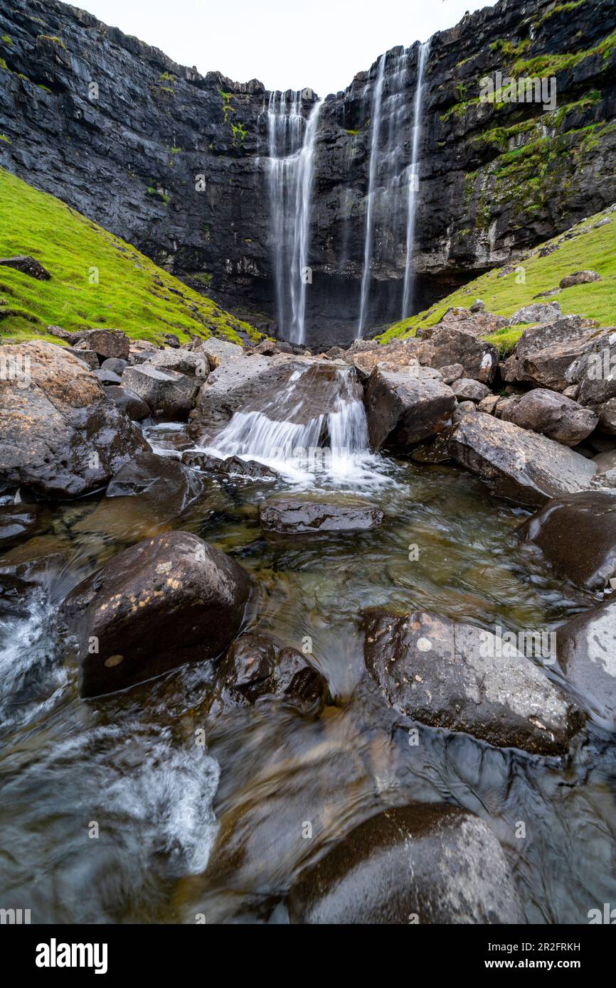 The highest waterfall in the Faroe Islands is located on the main ...