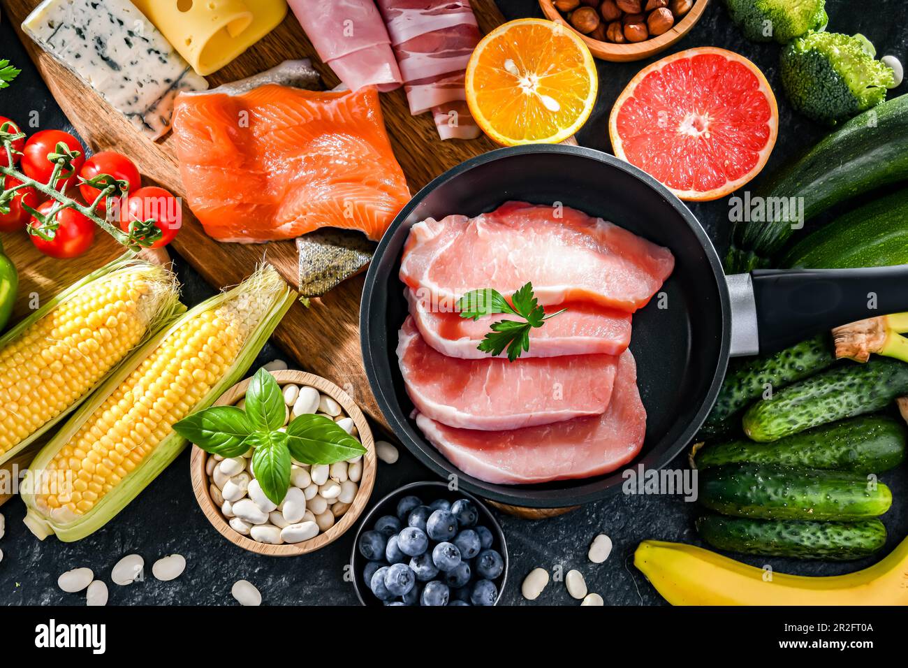 Low-carbohydrate diet products recommended for weight loss Stock Photo