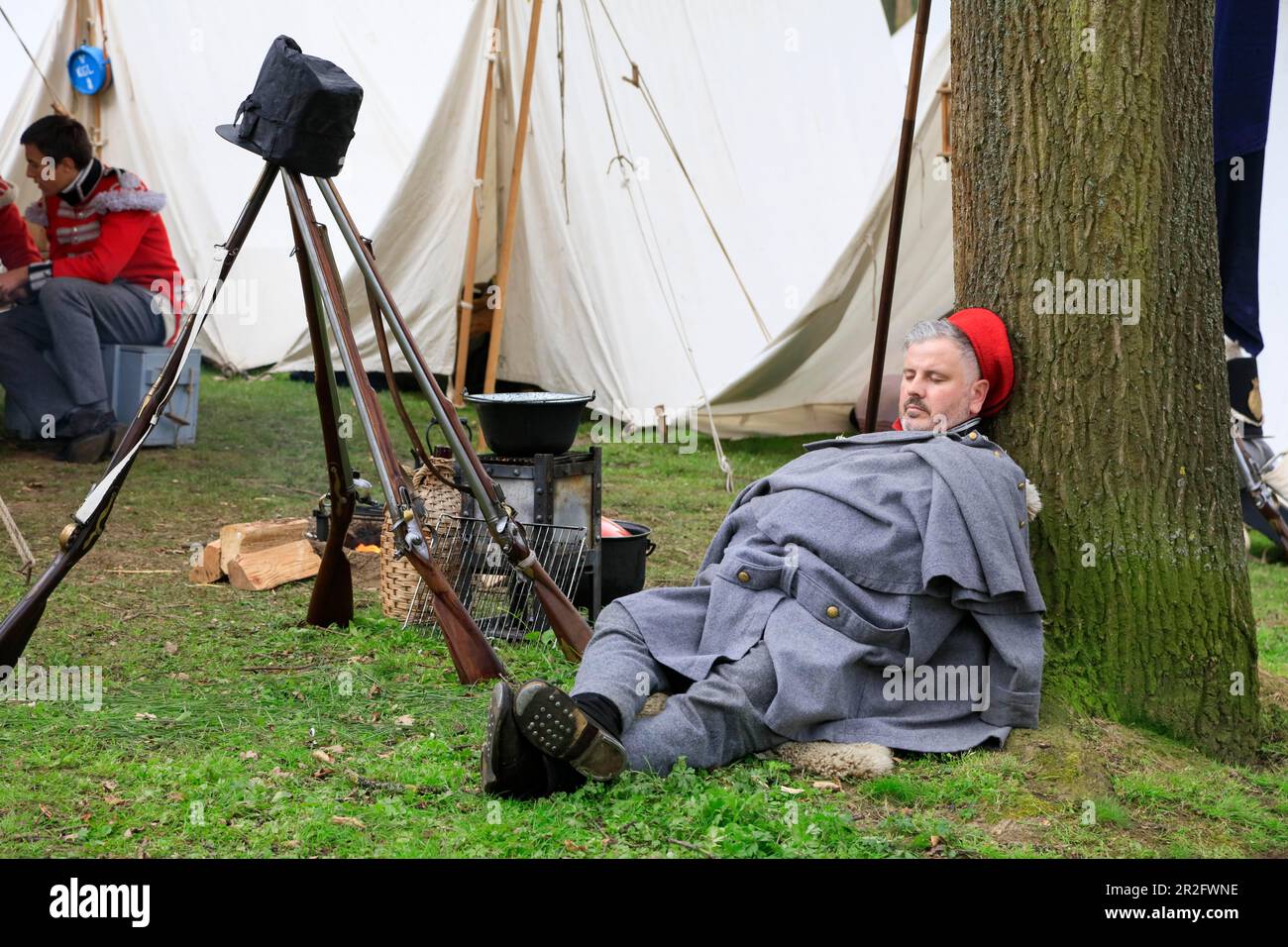 Lustike Festtage, re-enactment of a historical tent city in Napoleonic  times around 1800 with amateur actors in historical uniforms and costumes,  Bad Stock Photo - Alamy