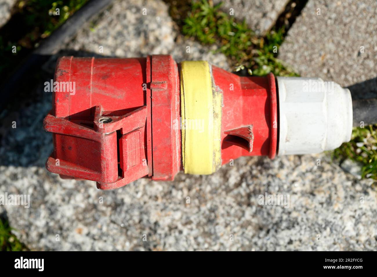 Red outdoor socket, Germany Stock Photo - Alamy