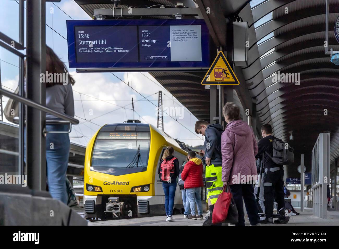 Construction work on digital node, ETCS, obstructions in rail traffic, Germany's first digitalised rail node for all train types is being built in Stock Photo
