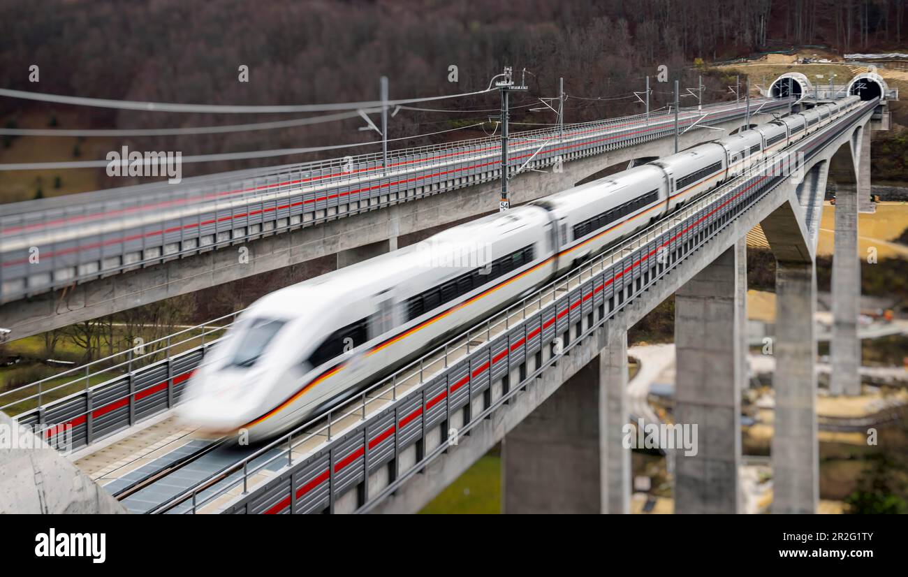 ICE on the Filstal bridge, the third highest railway bridge in Germany