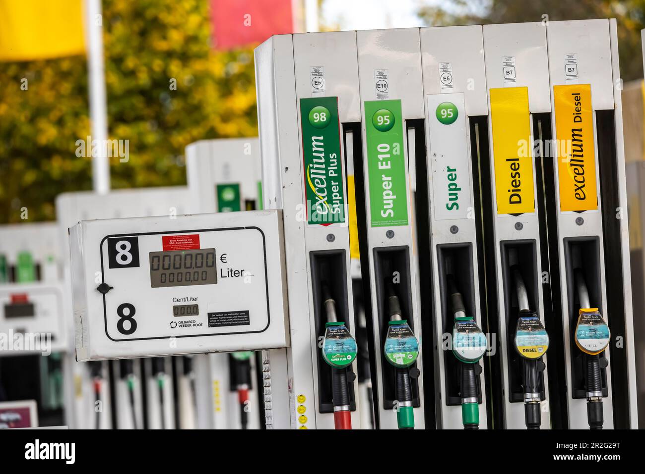 Petrol pump, Total Energie brand motorway petrol station, diesel and