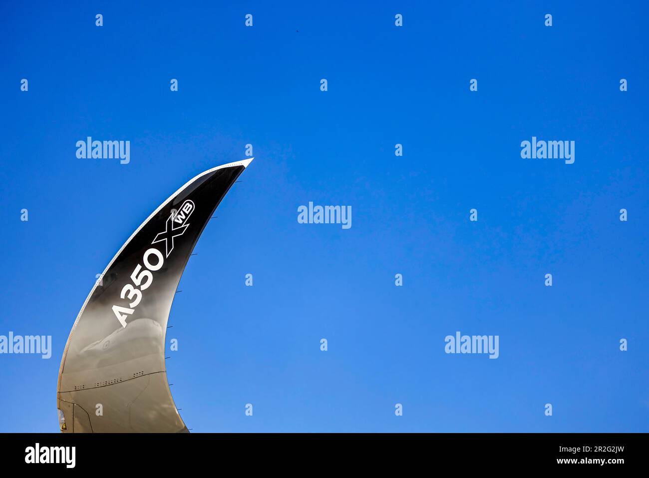 AIRBUS INDUSTRIE, AIRBUS A350-900, Wing with Sharklets, Winglets, ILA Berlin Air Show, Berlin International Aerospace Exhibition, Schoenefeld Stock Photo