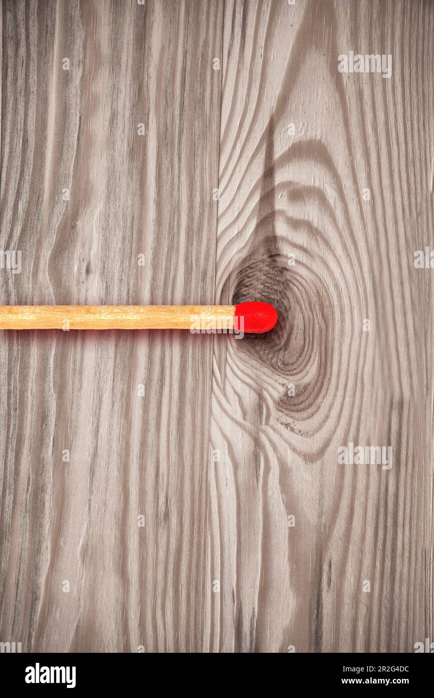 Burning matchwood Stock Photo