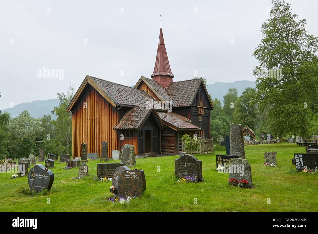 Rollag Stave Church in Numedal, Rollag, Buskerud, Norway, Europe Stock ...