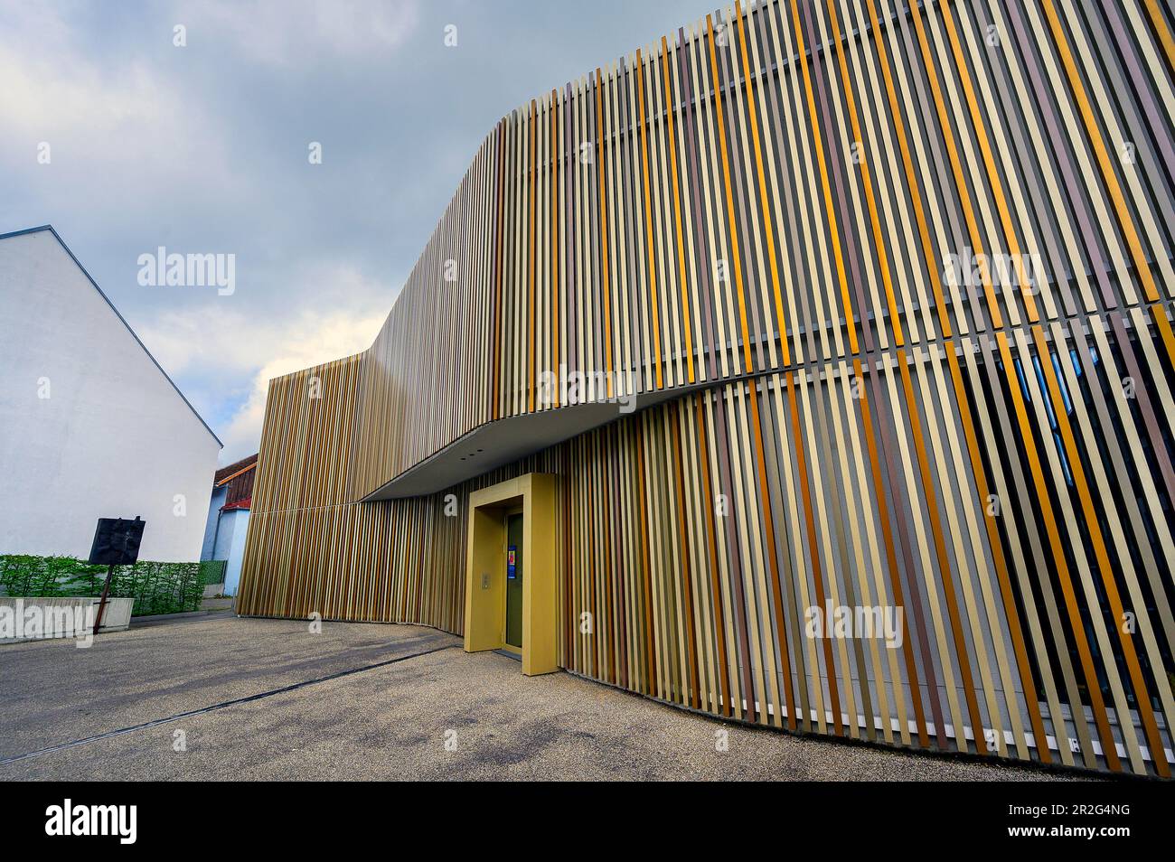 Detail with entrance, Museum of Contemporary Art, Diether Kunerth, Ottobeuren, Allgaeu, Bavaria, Germany Stock Photo