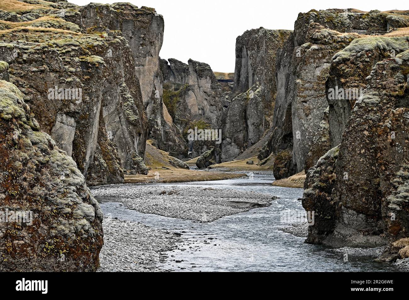 Canyon Fjadrargljufur on the south coast of Iceland Stock Photo