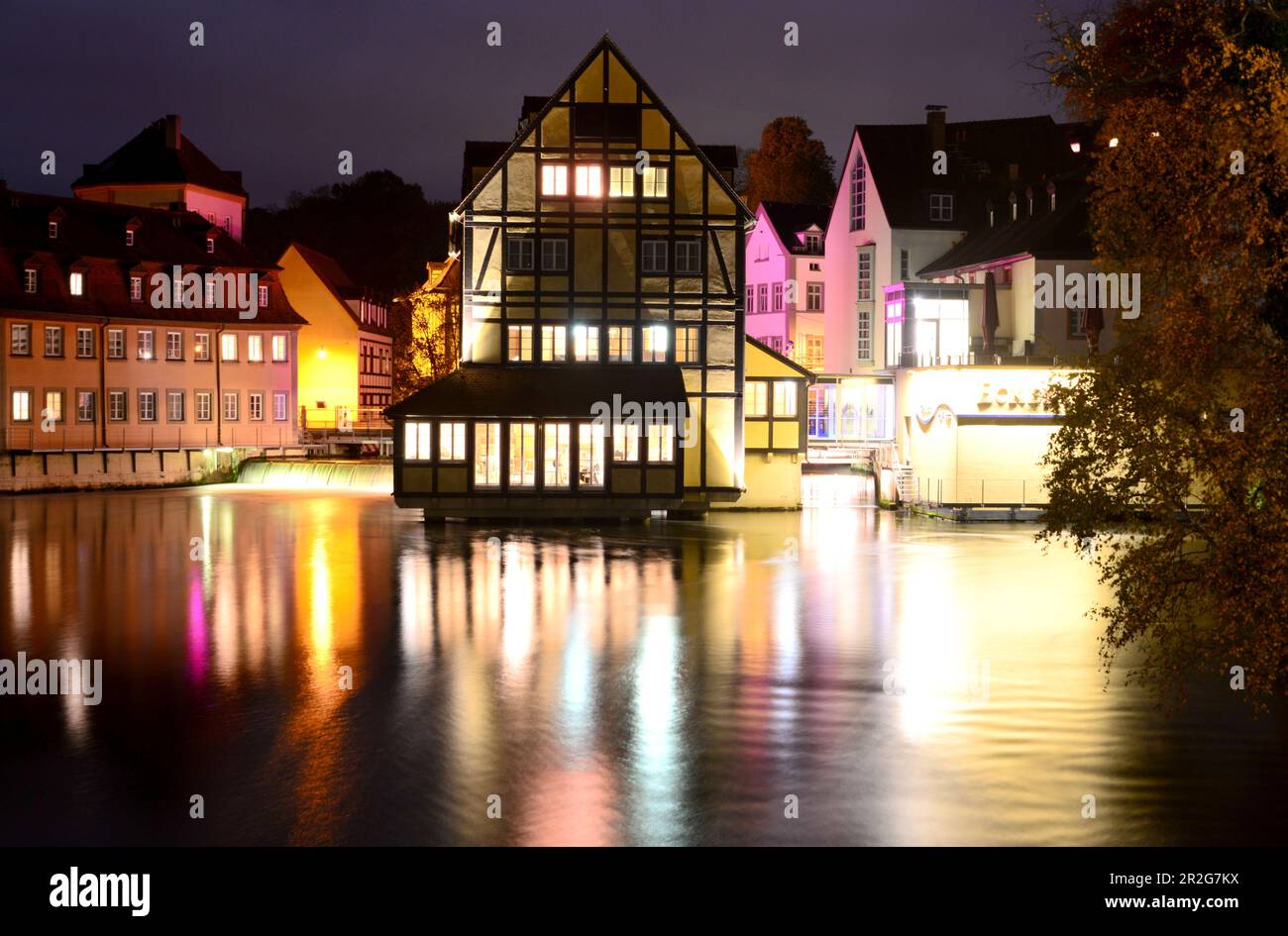 on the Pegnitz in the island town, Bamberg, Upper Franconia, Bavaria ...