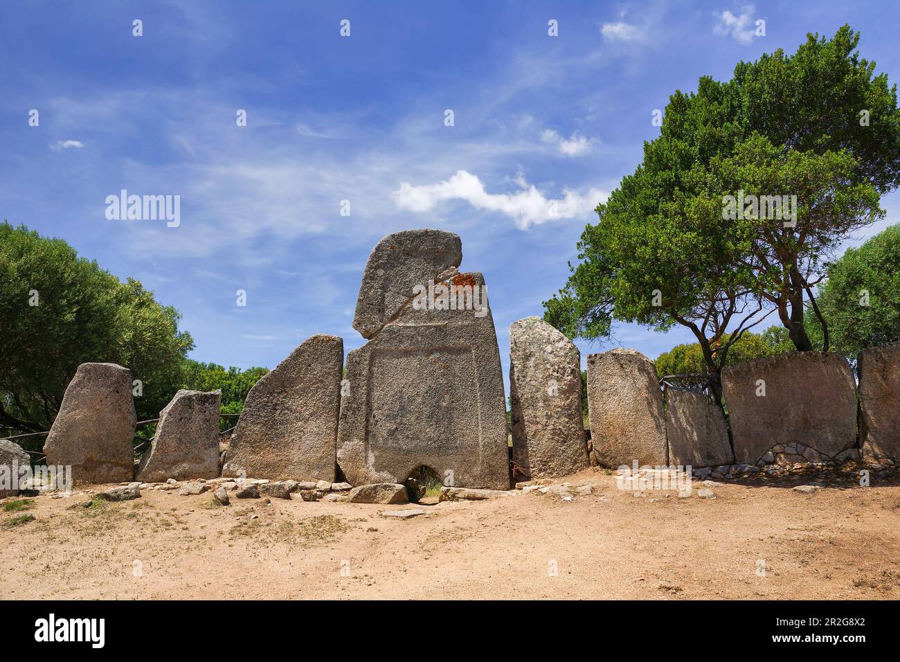 The giant tomb of Li Lolghi near Arzachena in the province of Sassari