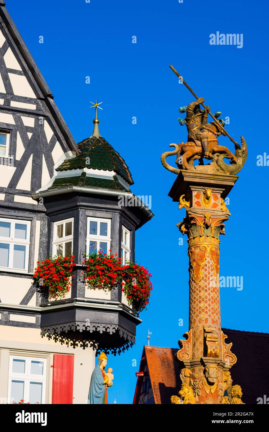 Marien Pharmacy, Rothenburg ob der Tauber, Romantic Road, Middle Franconia, Franconia, Bavaria, Germany, Europe Stock Photo