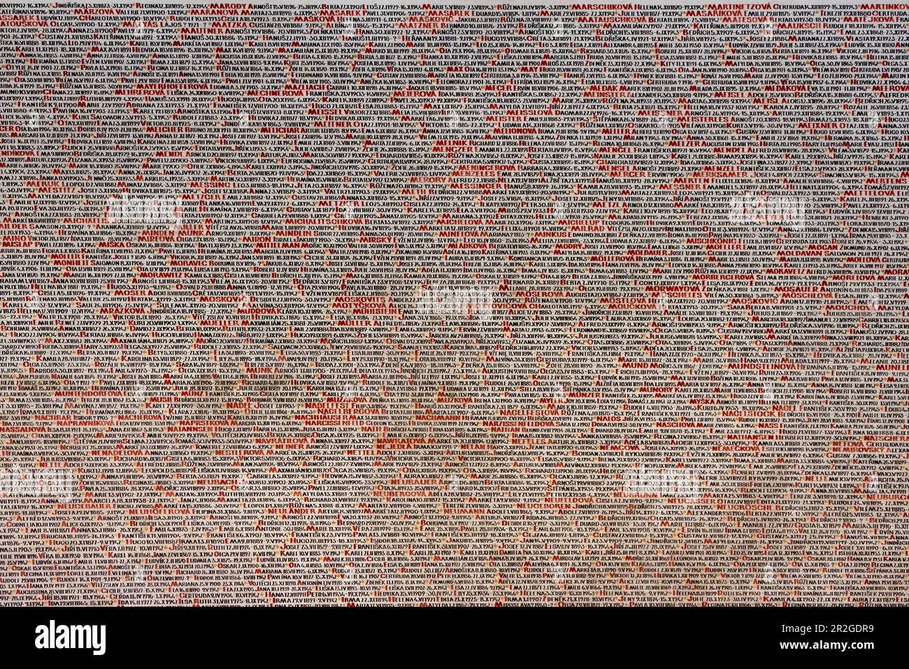 Pinaks Pinkas Synagogue, names of murdered Jews who were transported from ...