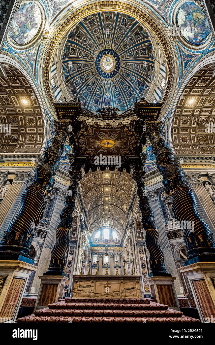 St. Peter's Basilica from inside, Rome, Lazio, Italy, Europe Stock Photo