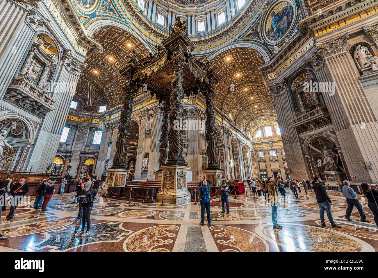 Altar of St. Peter's Basilica from inside, Rome, Lazio, Italy, Europe Stock Photo
