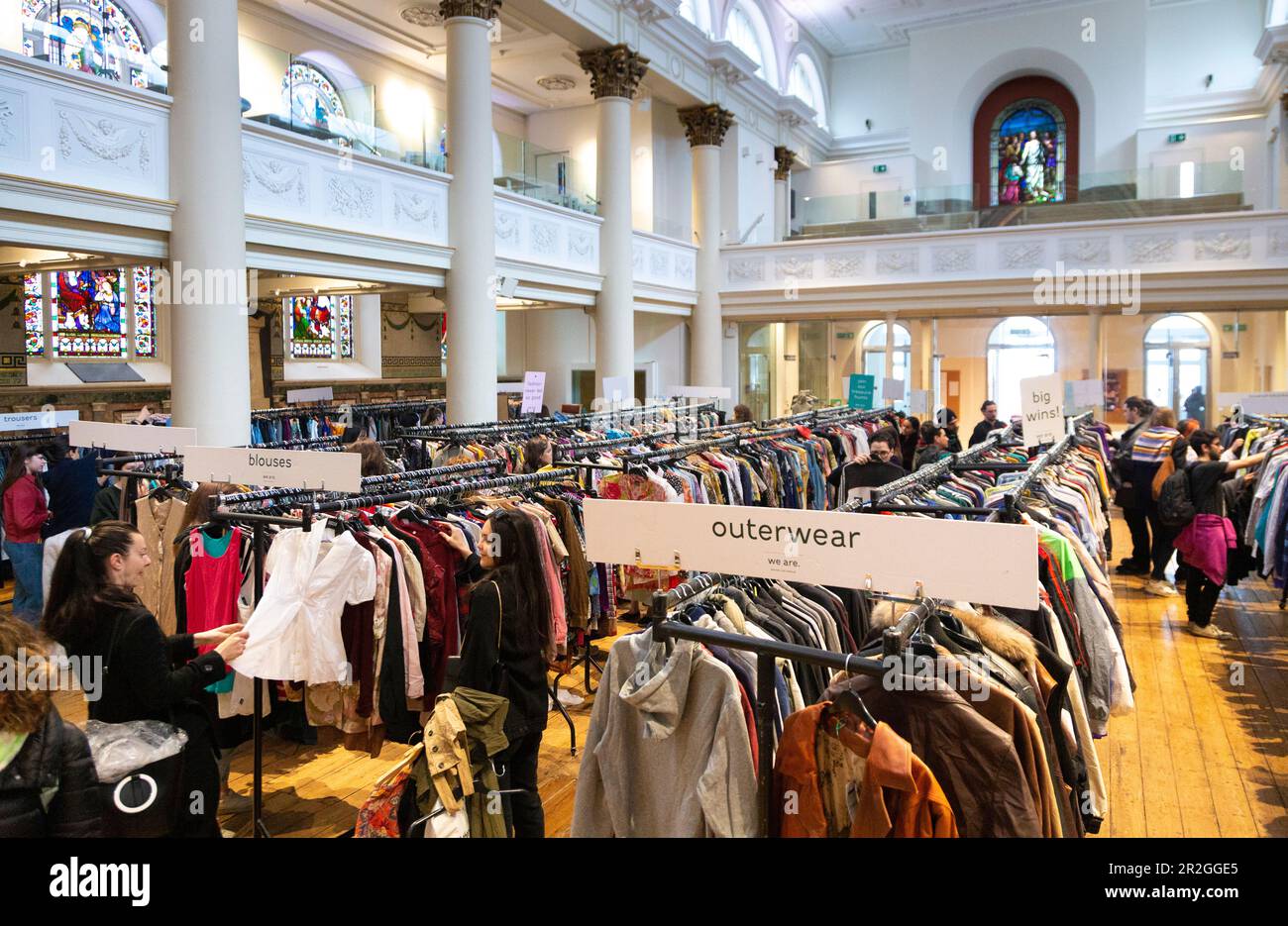 Notting Hill Vintage Second Life Kilo Sale at St. Peter s Church London England UK Stock Photo Alamy