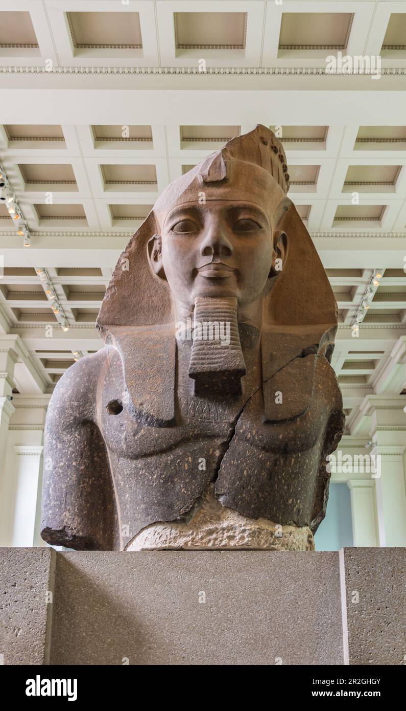 King Ramesses II Statue (1250 BC) in British Museum in London Stock Photo