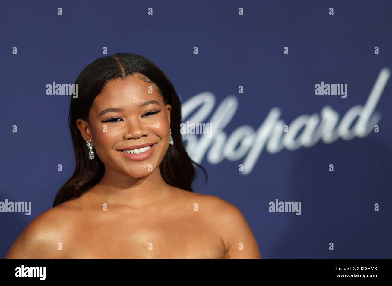 Storm Reid poses for photographers upon arrival at the Chopard trophy