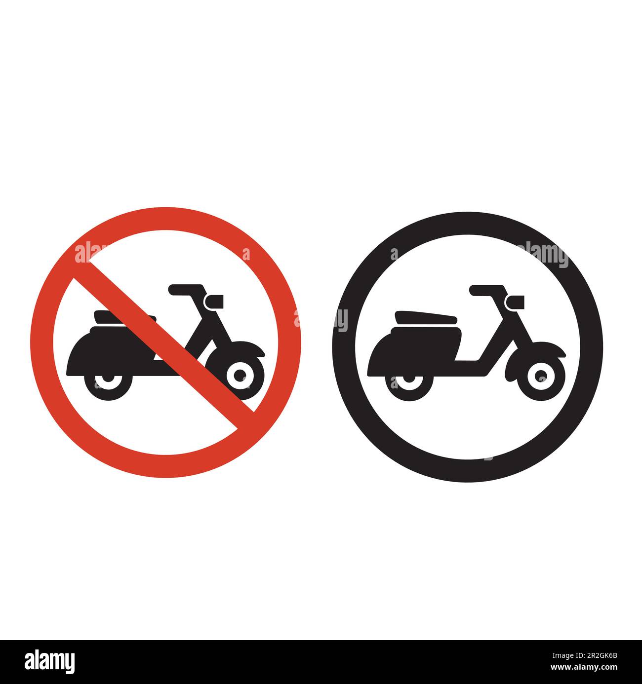 Forbidden motorcycles sign on a white background with copy space Stock Vector