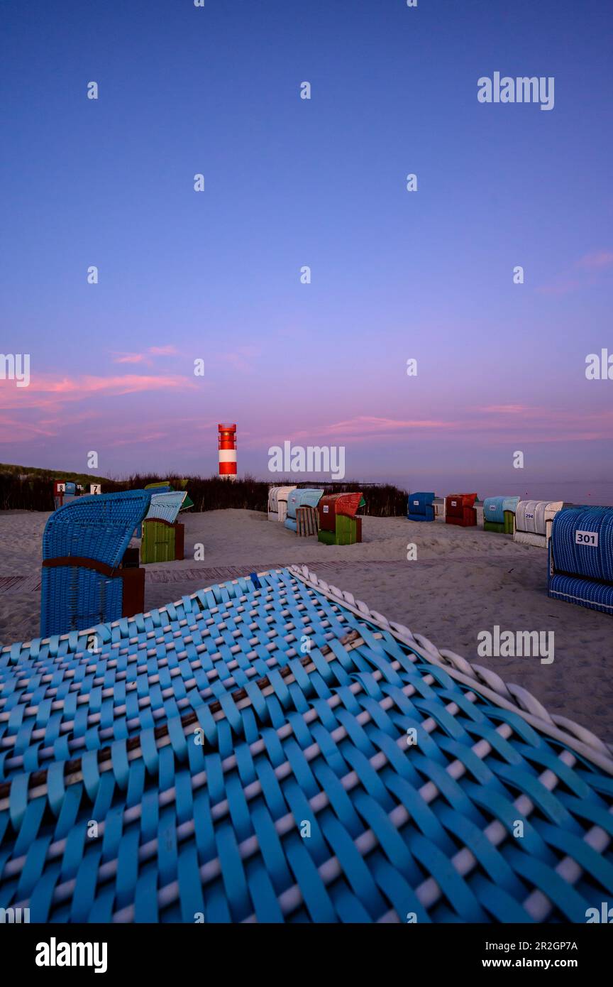 Dune/bathing dune, side island of Helgoland, beach chairs on dune at ...
