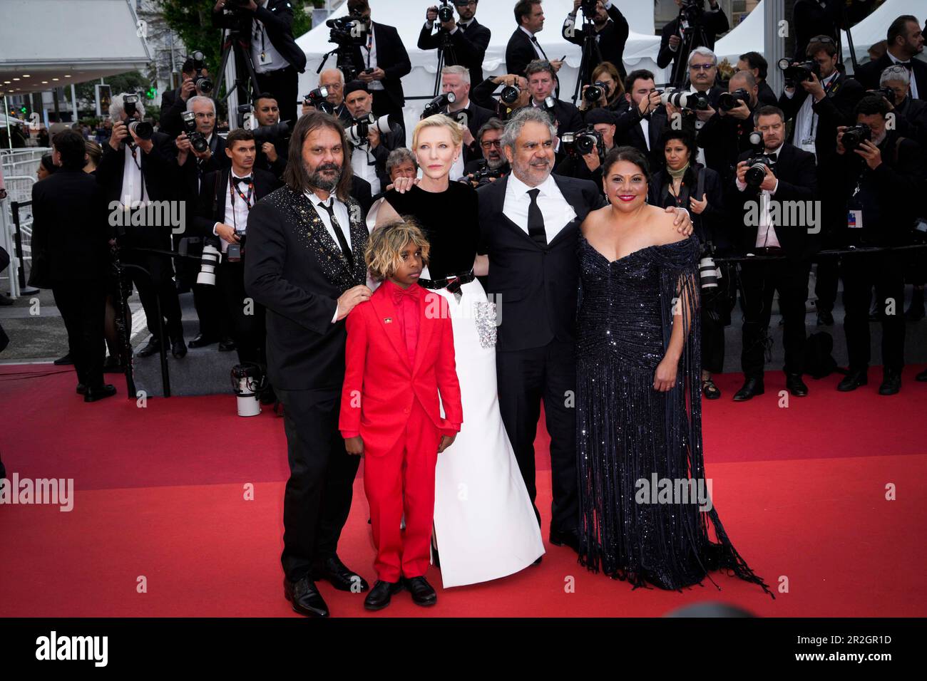 Cannes, France. 19th May, 2023. Cate Blanchett, Lorenzo De Maio, Deborah Mailman, Aswan Reid, Wayne Blair, Coco Francini, Andrew Upton and Warwick Thornton attends the ''The Zone Of Interest'' red carpet during the 76th annual Cannes film festival at Palais des Festivals on May 19, 2023 in Cannes, France. (Photo by Daniele Cifala/NurPhoto) Credit: NurPhoto SRL/Alamy Live News Stock Photo
