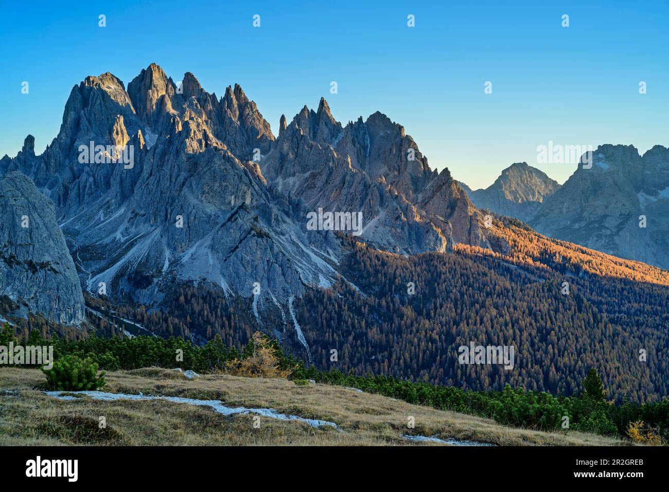 Cadini Group In The Evening Light On The Three Peaks Dolomites 