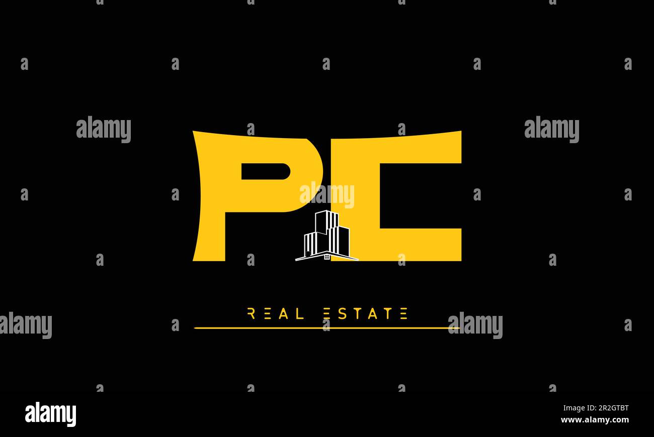 Real Estate letters Modern Creative logo PC , CP Stock Vector