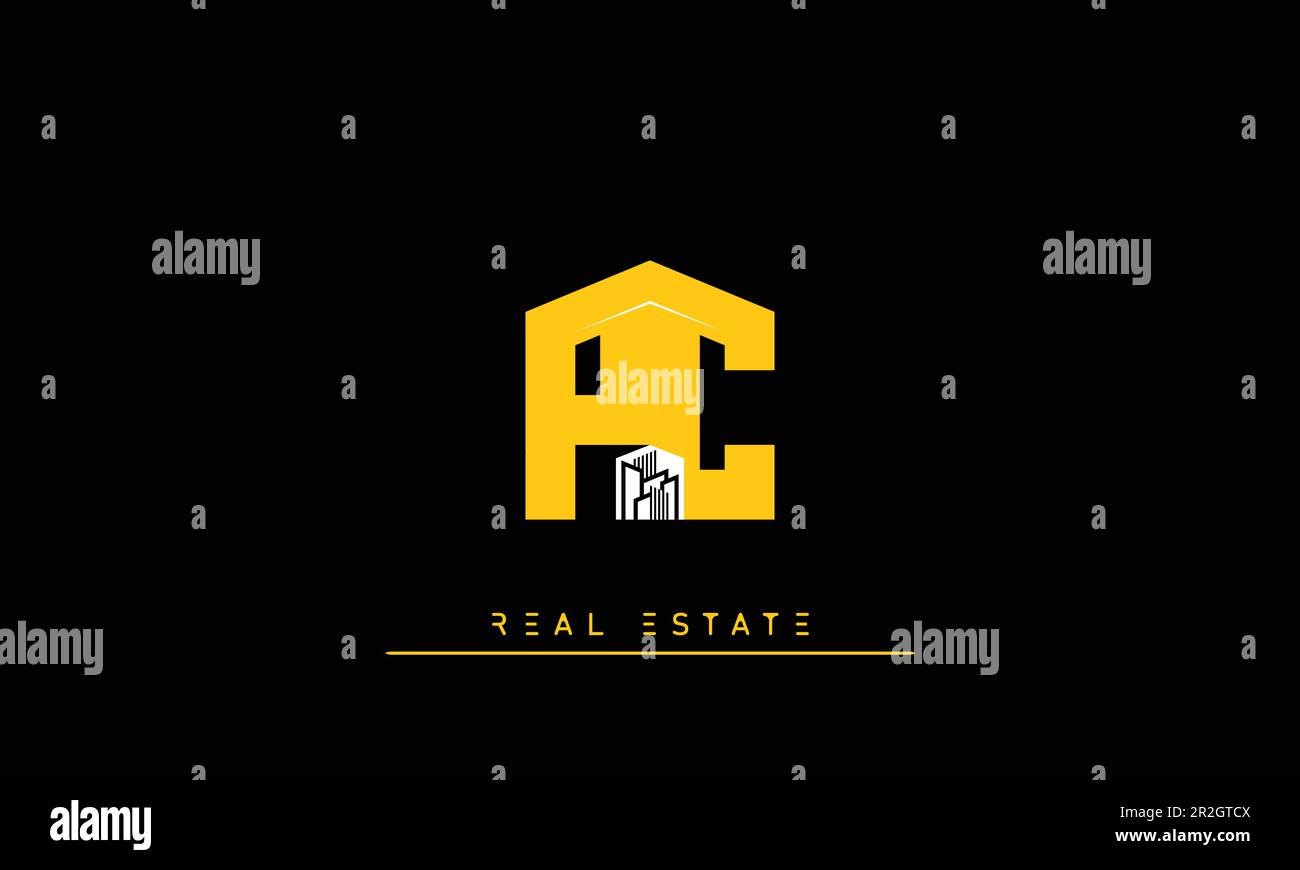 Real Estate letters Modern Creative logo PC , CP Stock Vector