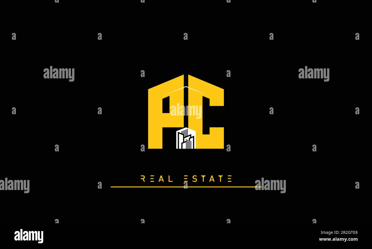 Real Estate letters Modern Creative logo PC , CP Stock Vector