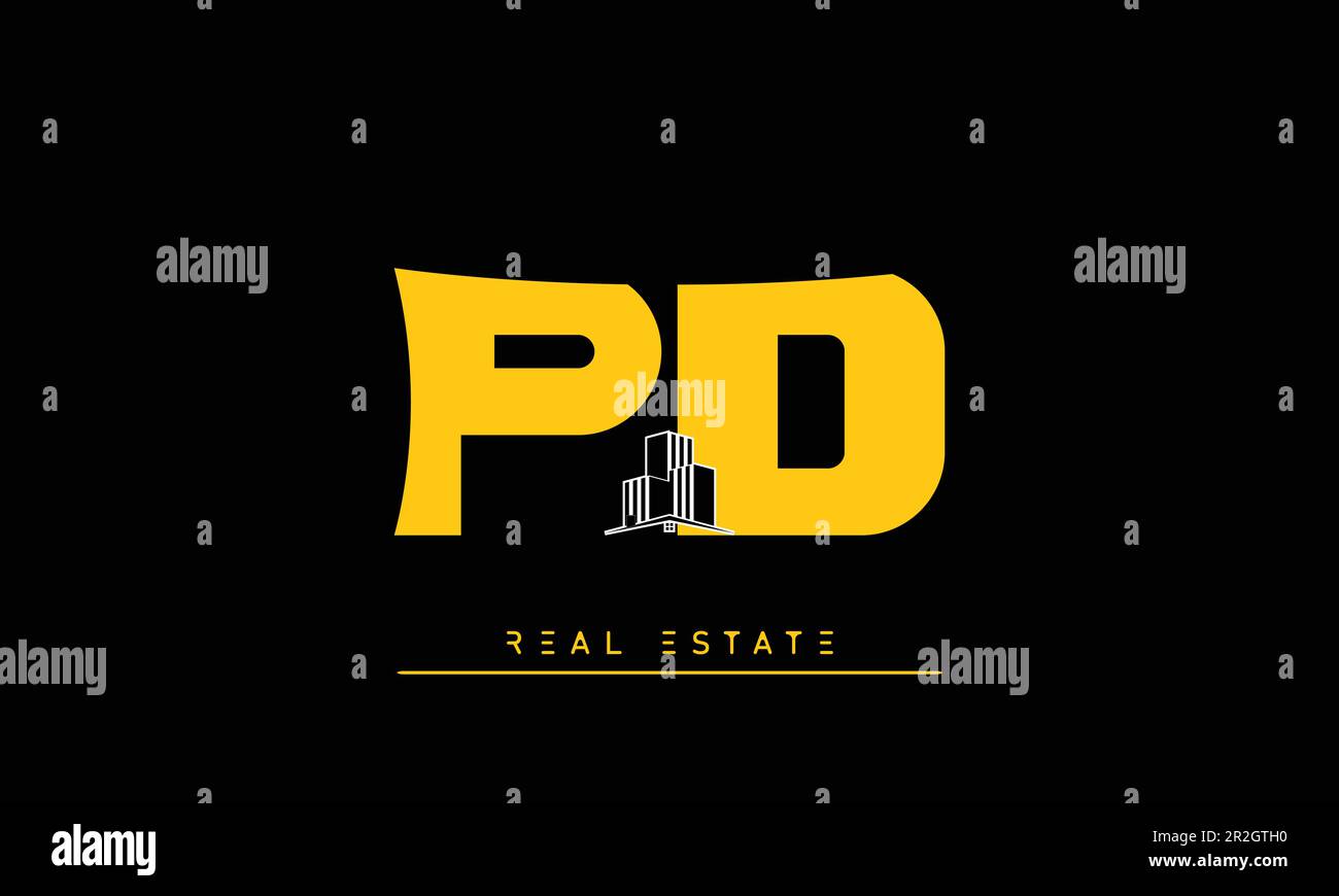 Real Estate letters Modern Creative logo PD , DP Stock Vector