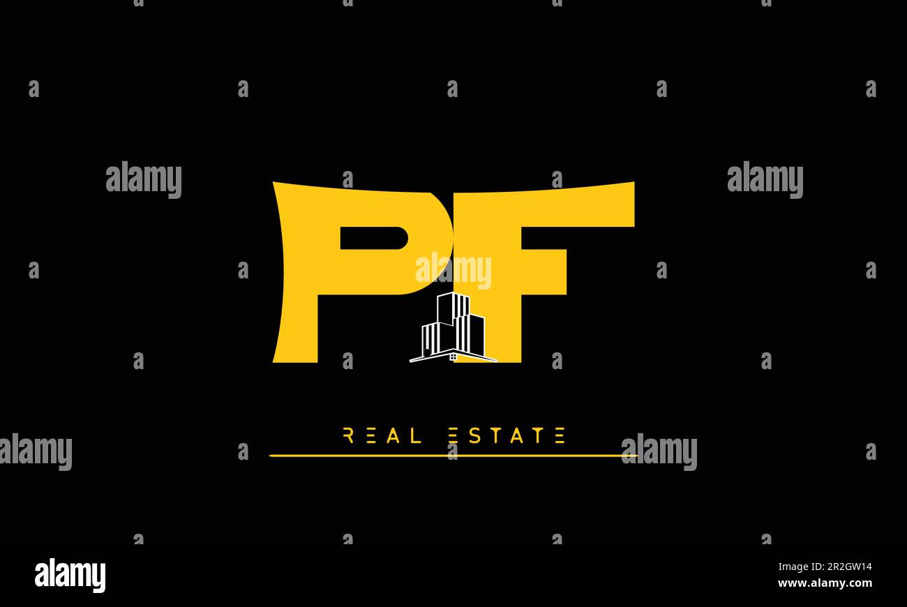 Real Estate letters Modern Creative logo PF , FP Stock Vector