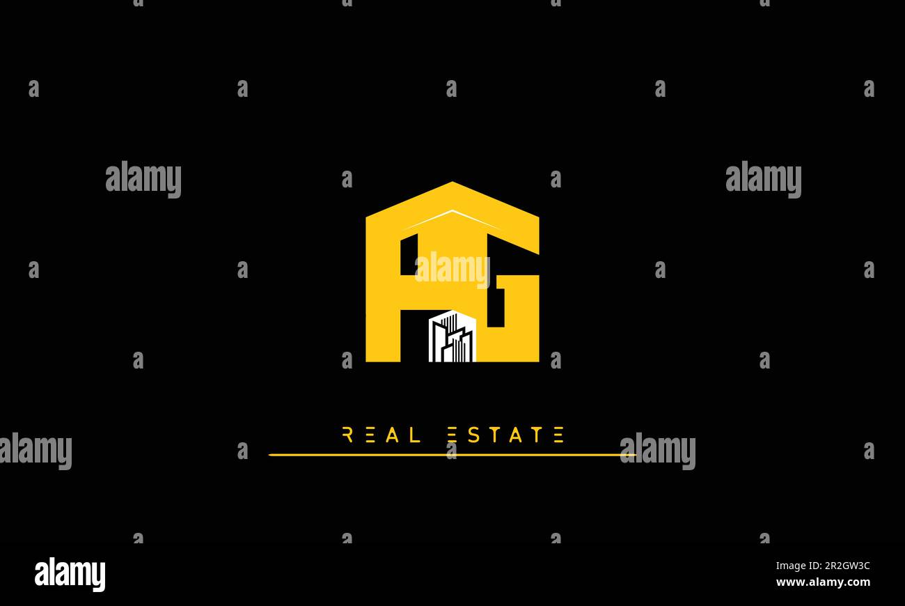 Real Estate letters Modern Creative logo PG , GP Stock Vector