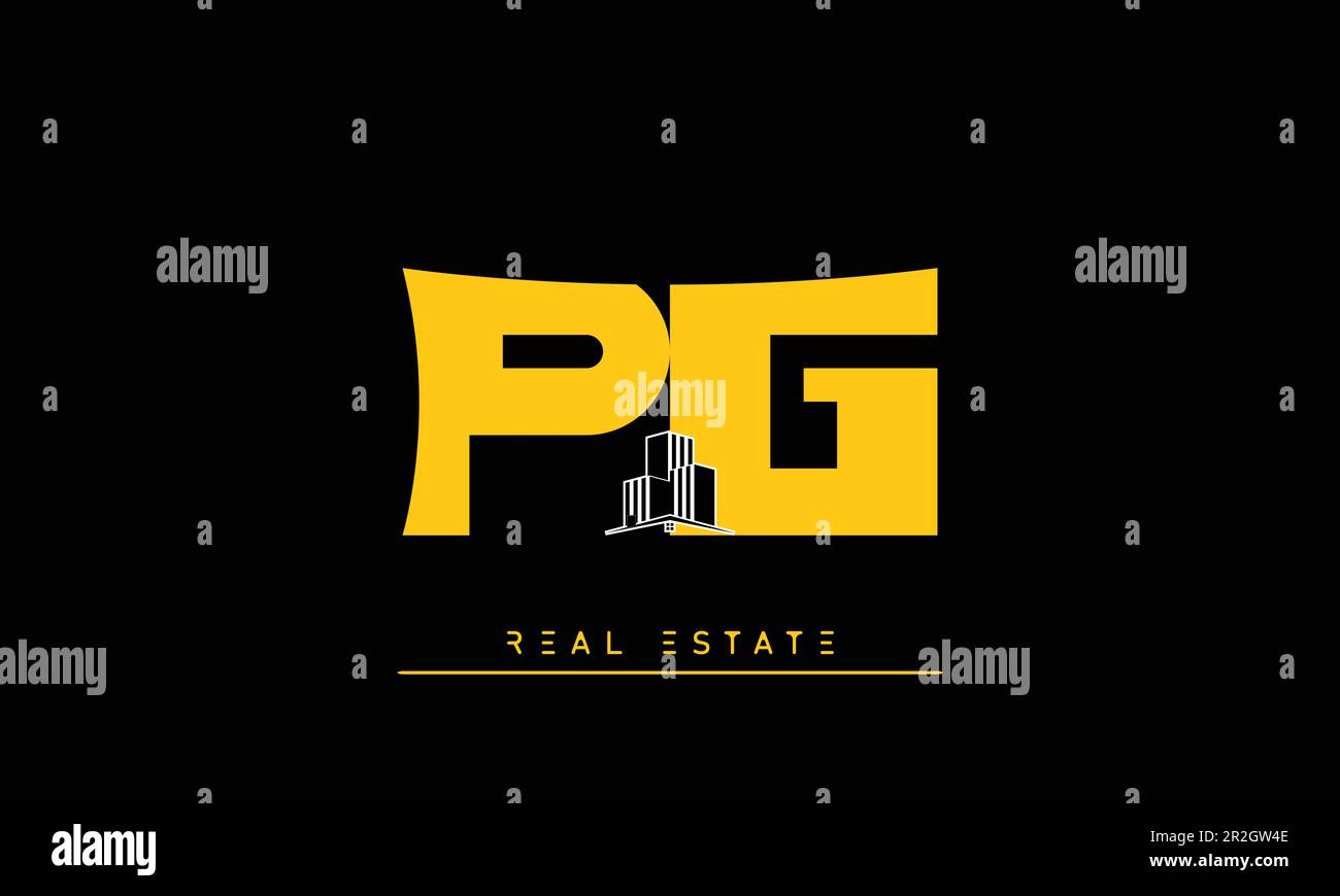 Real Estate letters Modern Creative logo PG , GP Stock Vector