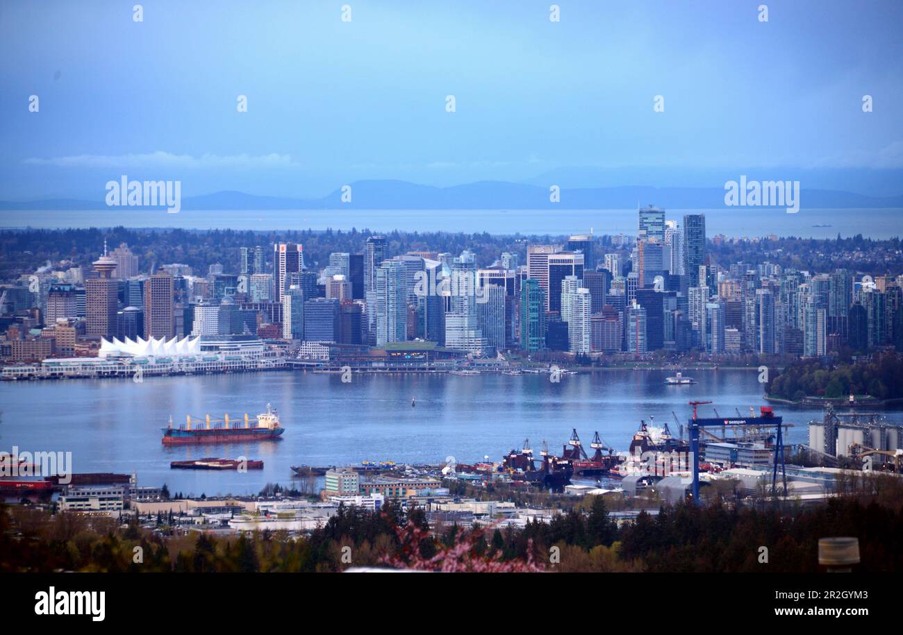 View of downtown from North Vancouver, British Columbia, West Canada ...